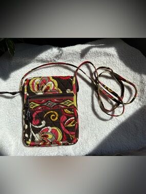 Vera Bradley Quilted Floral Crossbody Bag - Mocha Rouge